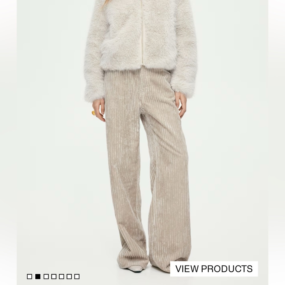 H&M Beige Wide Leg Pants - Picture 2 of 9